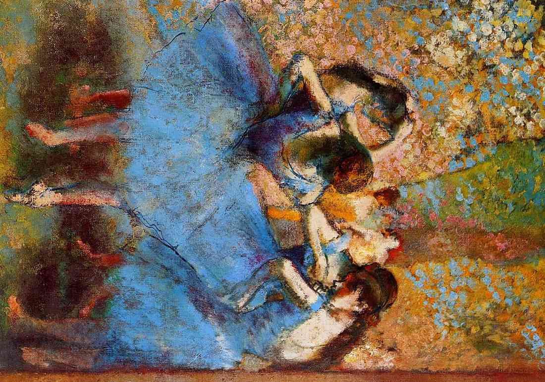 Dancers in Blue A4 Photo Print