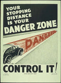 Danger Zone Driver Vintage Retro Advert Poster A4 Photo Print