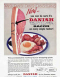 Danish Bacon Eggs Vintage Retro Advert Poster A4 Photo Print