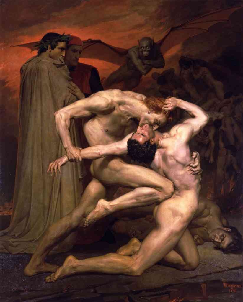 Dante And Virgil In Hell Bouguereau A4 Photo Print