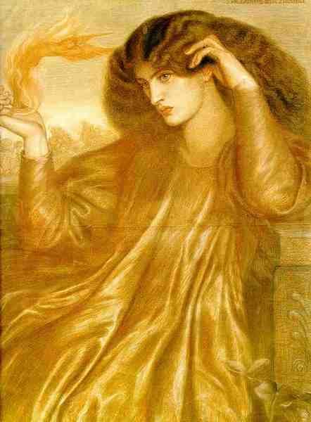Dante Gabriel Rossetti La Donna Della Fiamma A4 Photo Print