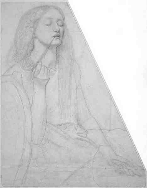 Dante Gabriel Rossetti Rossetti Study For Delia A4 Photo Print