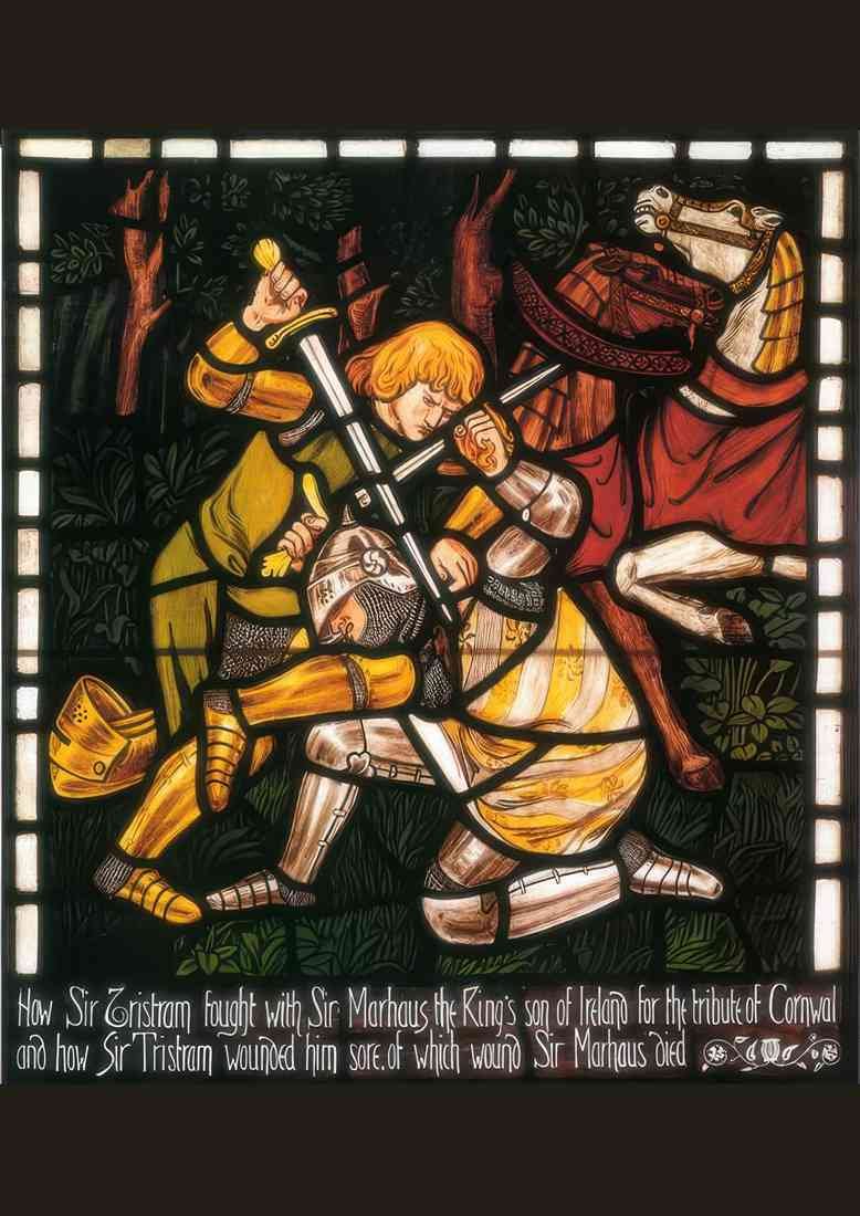 Dante Gabriel Rossetti the fight with sir marhalt from the story 2 A4 Photo Print