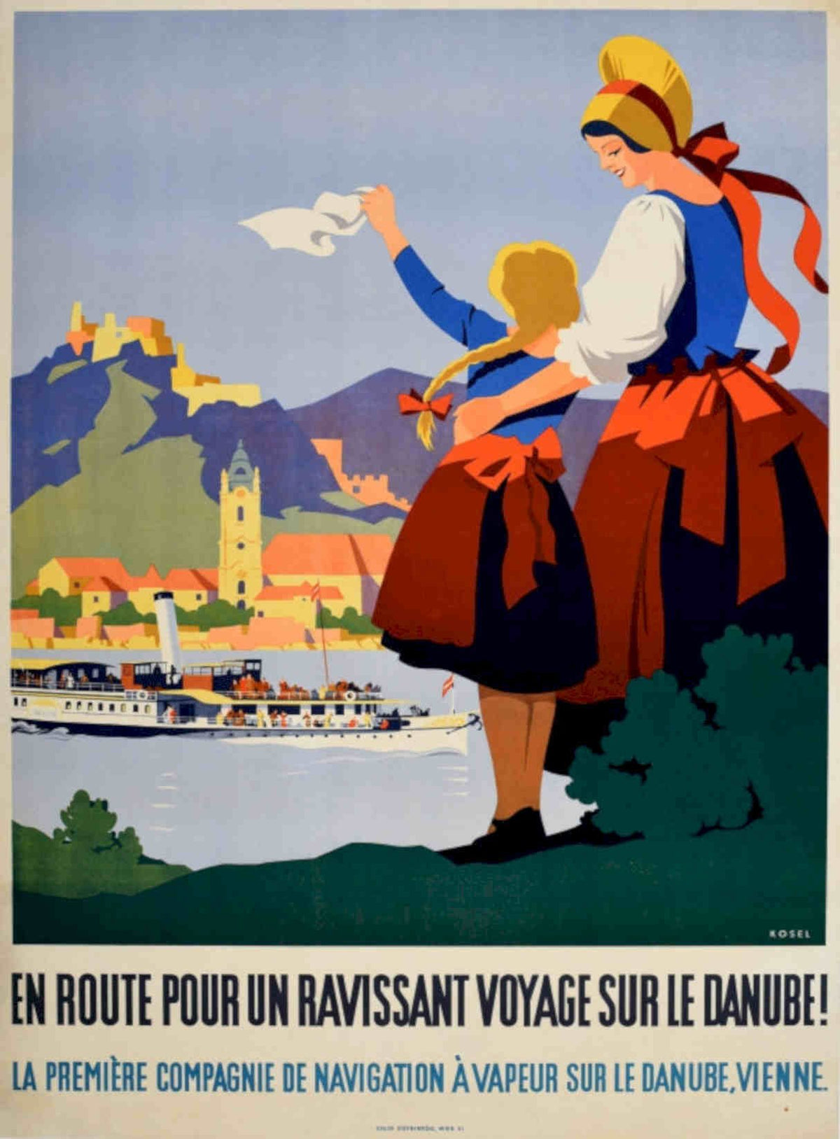 Danube River Cruise Vintage Retro Advert Poster A4 Photo Print