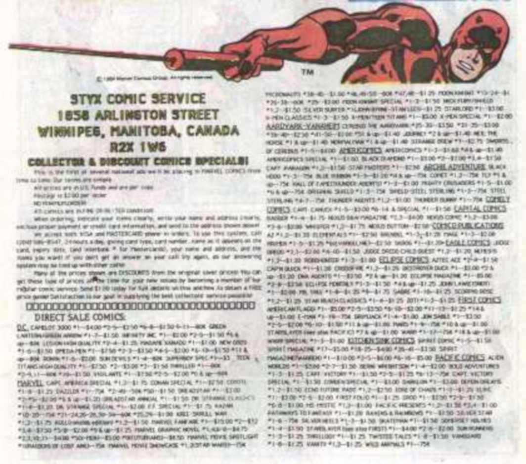 Daredevil Styx Comics Vintage Retro Advert Ads A4 Photo Print