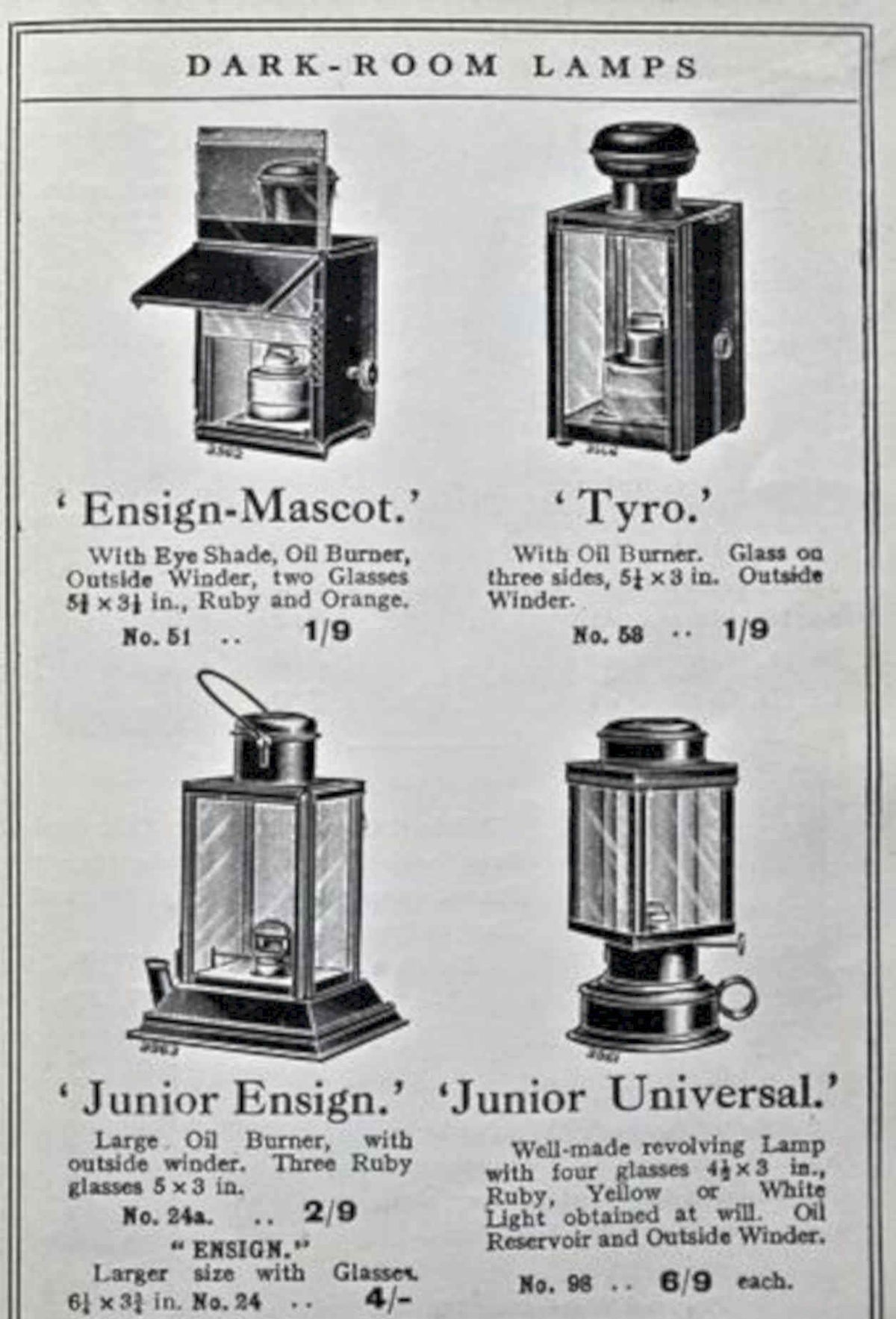 Dark Room Lamps Vintage Retro Advert Poster A4 Photo Print