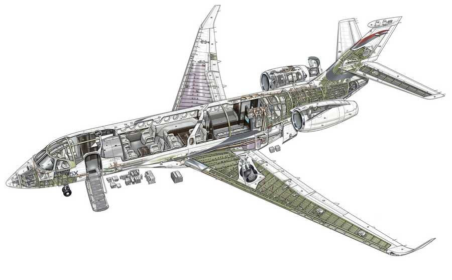 Dassault Falcon 5X cutaway A4 Photo Print