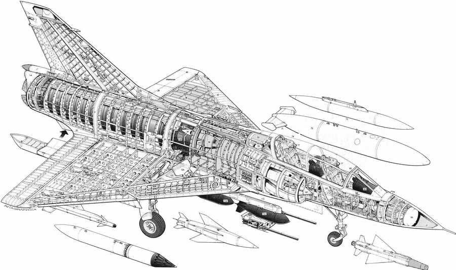 Dassault Mirage III cutaway A4 Photo Print