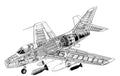 Dassault Mystère IV cutaway A4 Photo Print