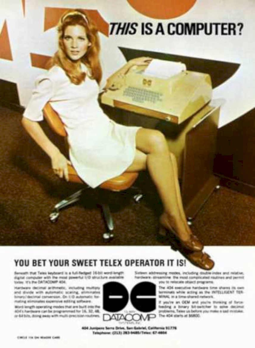 Datacomp Terminal Woman Vintage Retro Advert Ads A4 Photo Print