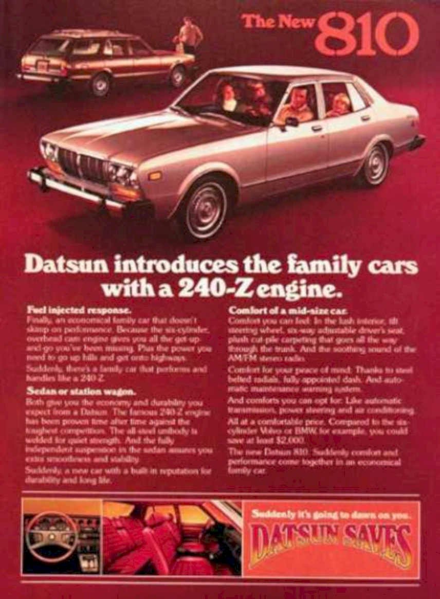 Datsun 810 Family Vintage Retro Advert Ads A4 Photo Print