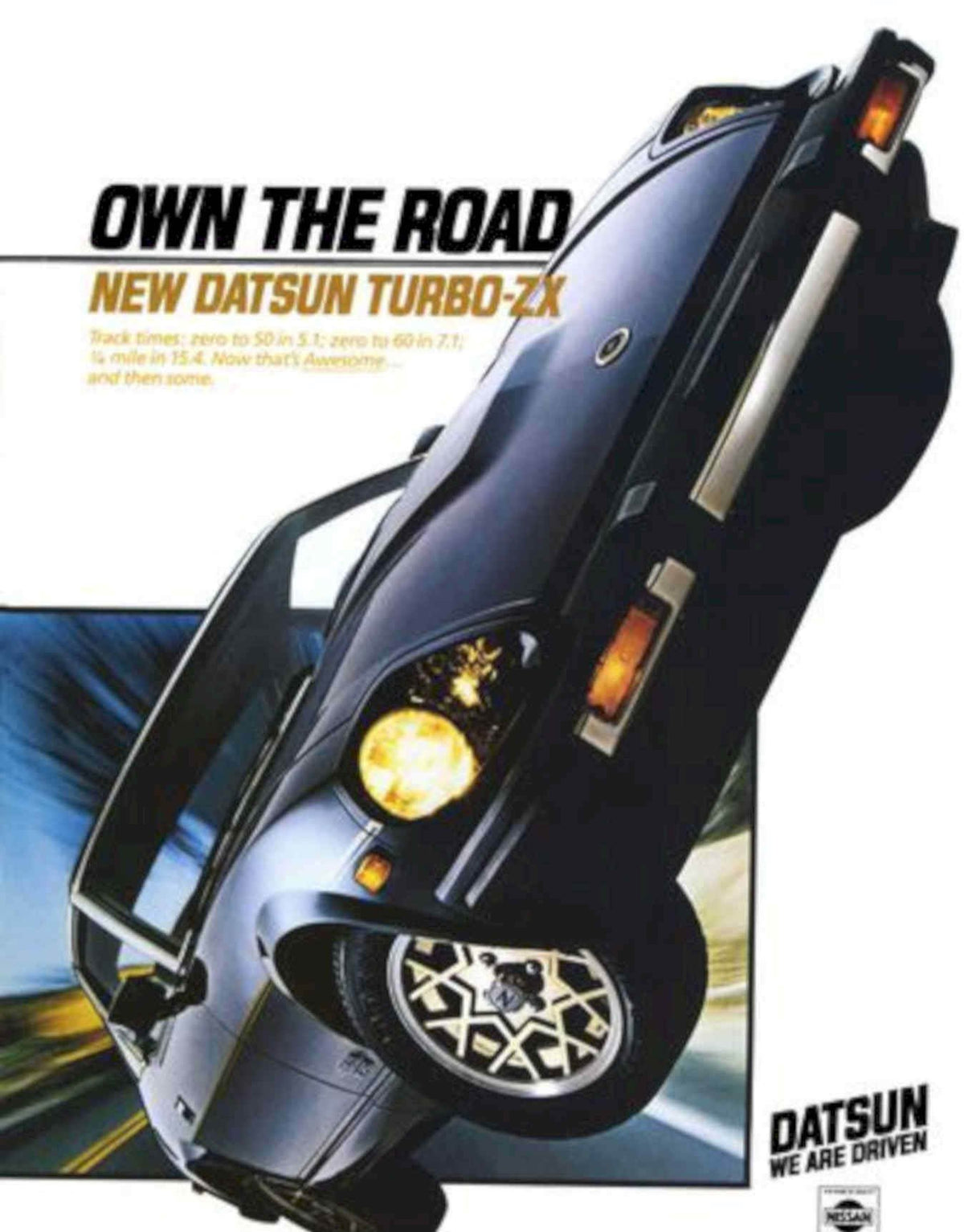 Datsun Turbo Zx Vintage Retro Advert Poster A4 Photo Print