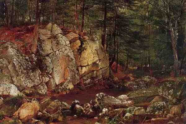 David Johnson Brook Study At Warwick 1873 A4 Photo Print