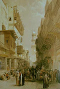 David Roberts Bazaar In The Street Leading To The Mosque El Mooristan A4 Photo Print
