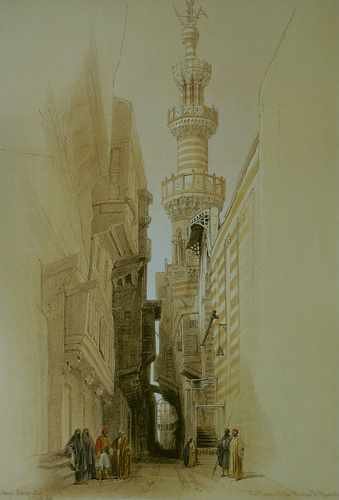 David Roberts Minaret Of The Mosque El Rhamree A4 Photo Print