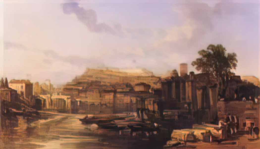 David Roberts rome view on the tiber looking towards mounts palatine Art A4 Photo Print
