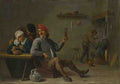 David Teniers the Younger A Man holding a Glass and an Old Woman lighting a Pipe A4 Photo Print