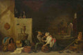 David Teniers the Younger An Old Peasant caresses a Kitchen Maid in a Stable A4 Photo Print
