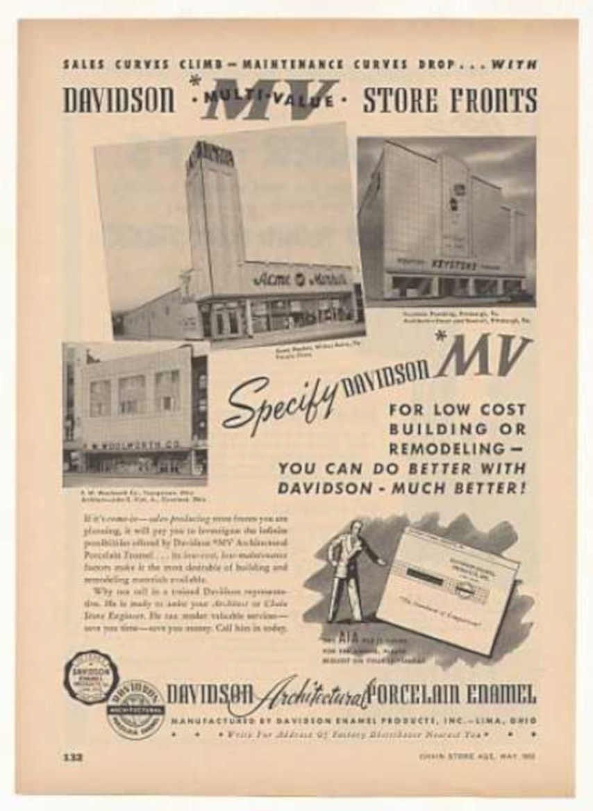 Davidson Mv Buildings Vintage Retro Advert Ads A4 Photo Print