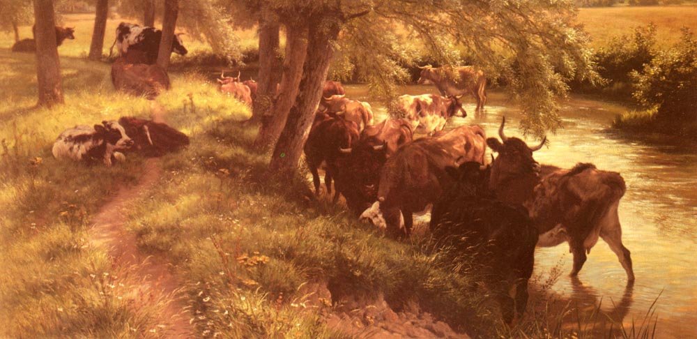 Davis Henry William Banks A Shady Spot On A Summers Day Art A4 Photo Print