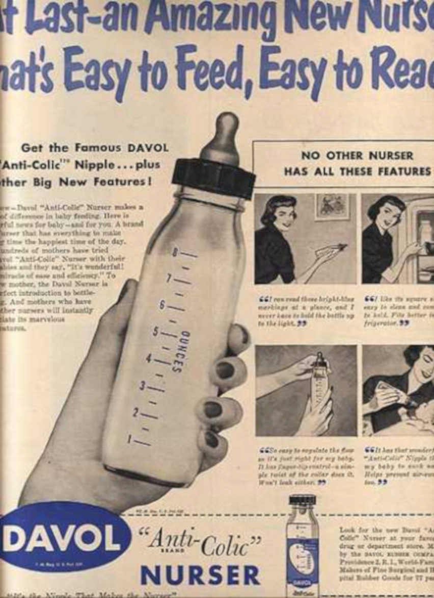 Davol Nursery Bottle Vintage Retro Advert Ads A4 Photo Print
