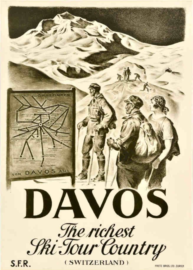 Davos Ski Tour Vintage Retro Advert Poster A4 Photo Print
