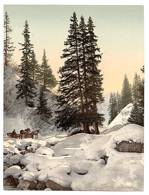 Davos in winter Grisons Vintage A4 Photo Print