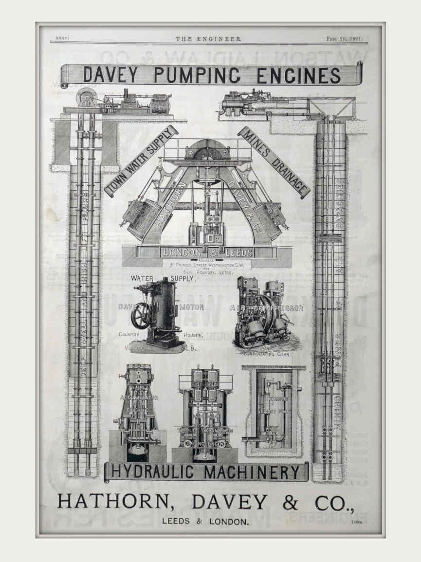 Davvey Pumping Engines Vintage Retro Advert Poster A4 Photo Print