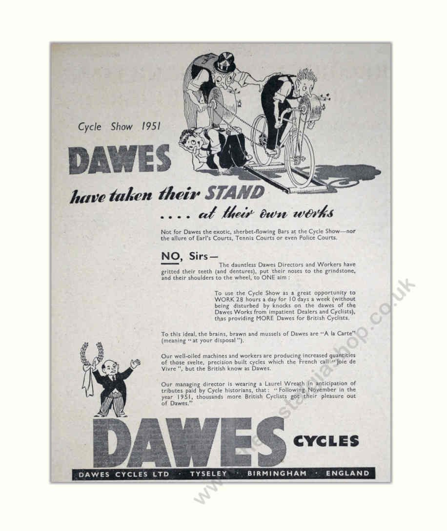 Dawes Cycle Show Vintage Retro Advert Poster A4 Photo Print