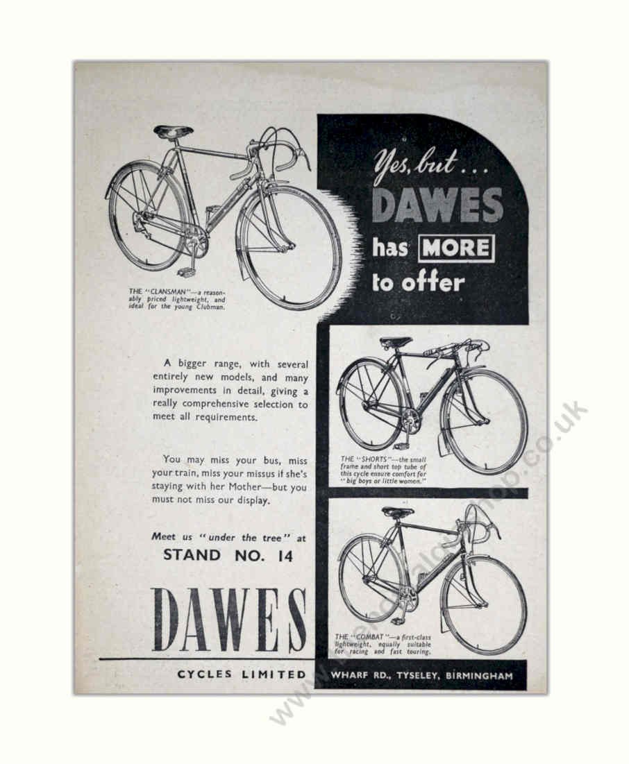 Dawes Cycles Bicycles Vintage Retro Advert Poster A4 Photo Print