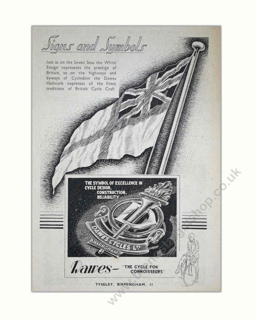 Dawes Cycles Waves Vintage Retro Advert Poster A4 Photo Print
