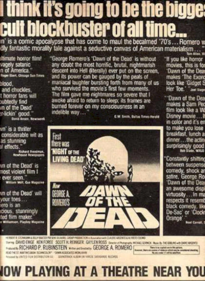Dawn Dead Zombies Vintage Retro Advert Ads A4 Photo Print