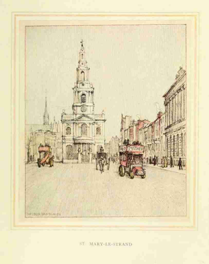 Dawson Nelson 1859 1941 A Wanderer in London 1906 St Mary the Strand A4 Photo Print
