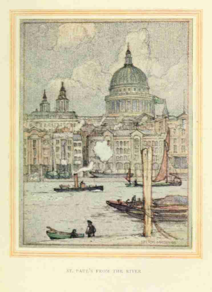 Dawson Nelson 1859 1941 A Wanderer in London 1906 St Pauls A4 Photo Print