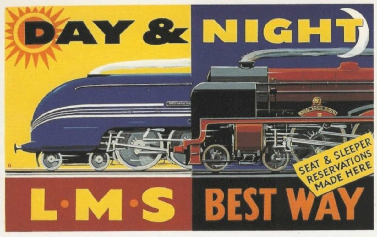 Day Night Train Vintage Retro Advert Poster A4 Photo Print