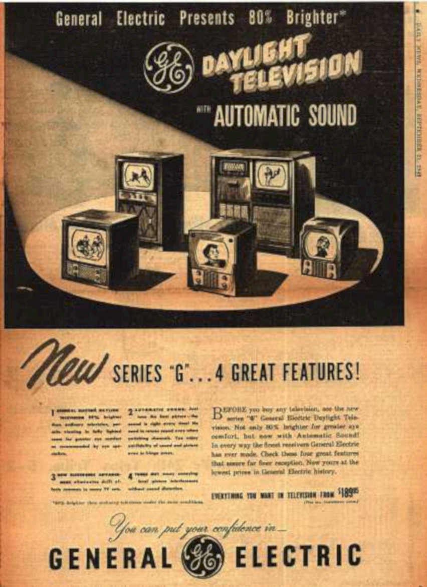 Daylight Television Ge Vintage Retro Advert Ads A4 Photo Print