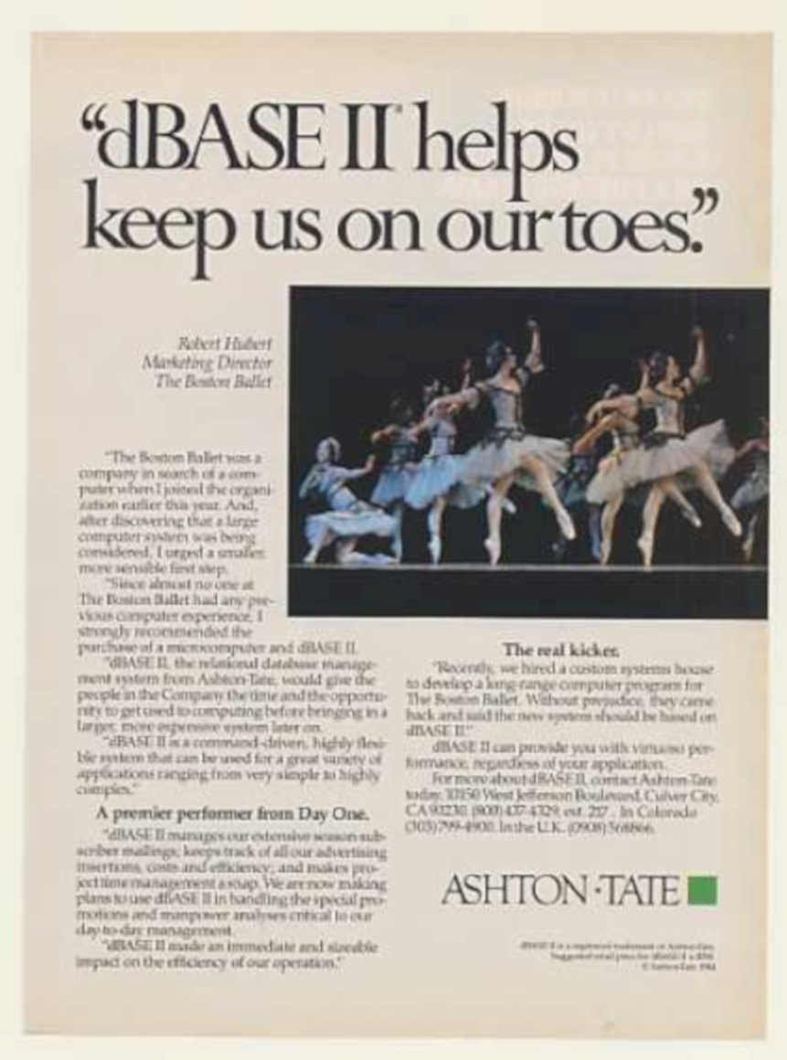 Dbase Ballet Boston Vintage Retro Advert Ads A4 Photo Print