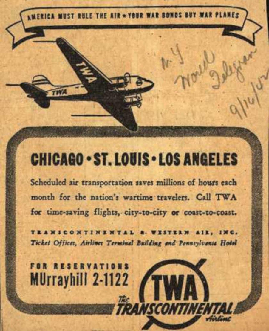 Dc3 Chicago Twa Vintage Retro Advert Ads A4 Photo Print