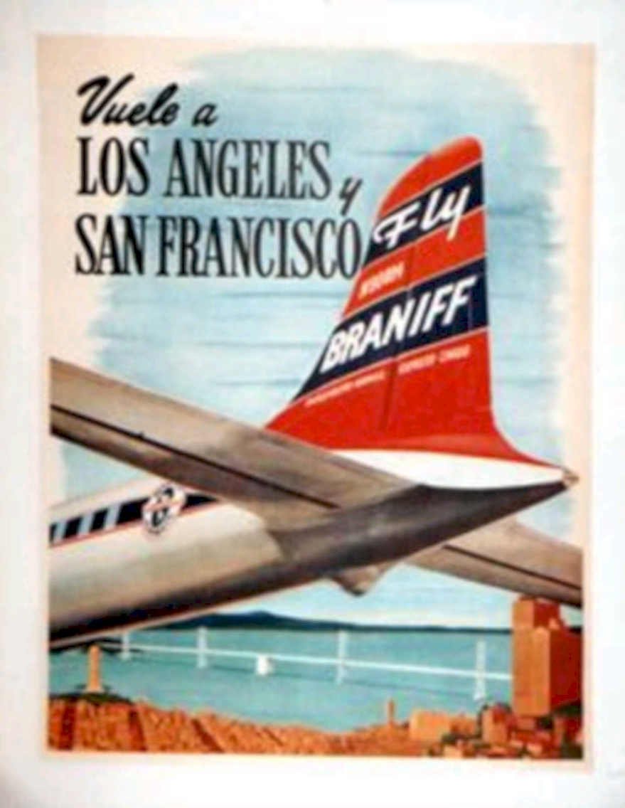 Dc3 Flyer Braniiff Vintage Retro Advert Poster A4 Photo Print