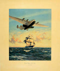 Dc3 Seascape Clippers Vintage Retro Advert Poster A4 Photo Print