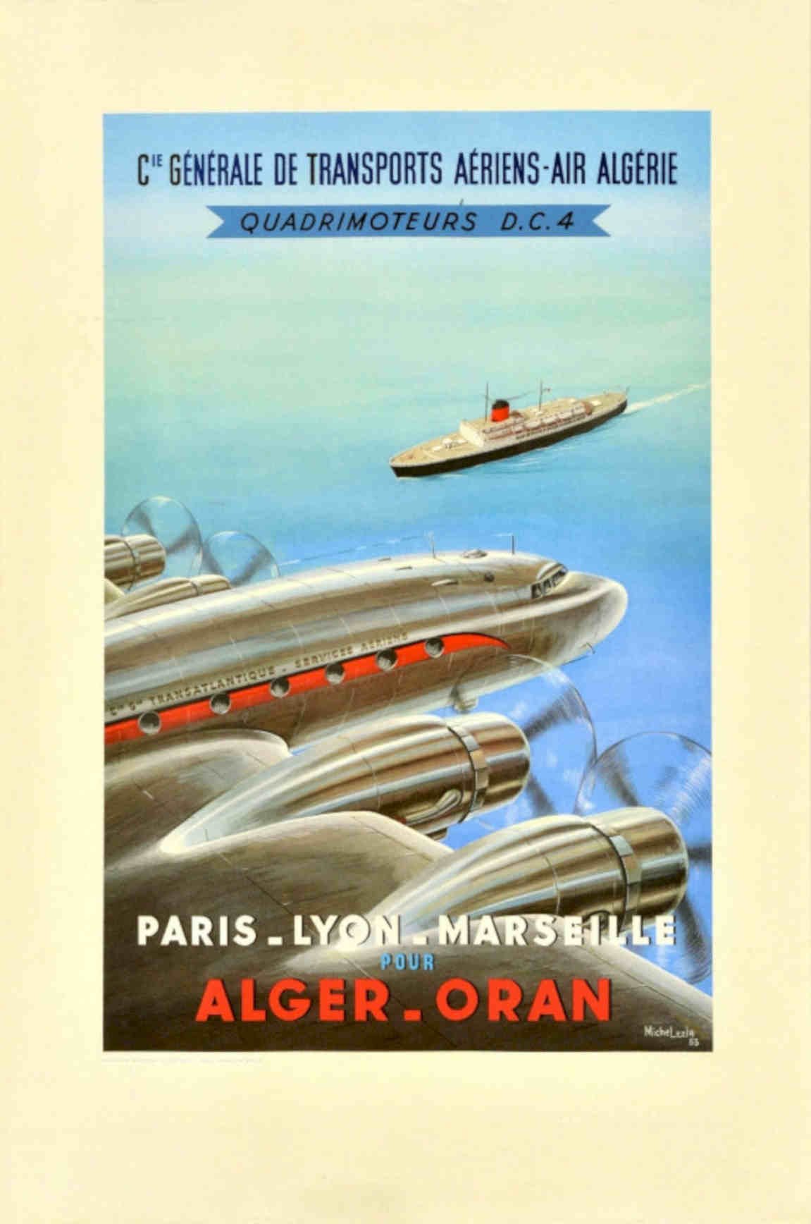 Dc4 Airline Poster Vintage Retro Advert Poster A4 Photo Print
