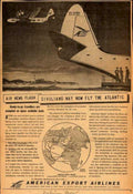 Dc4 Atlantic Flight Vintage Retro Advert Ads A4 Photo Print