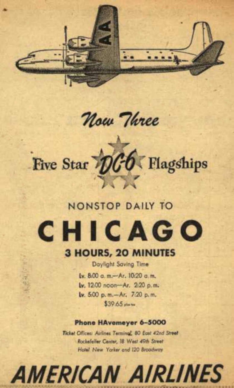 Dc6 American Flights Vintage Retro Advert Ads A4 Photo Print