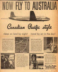 Dc6 Australia Flights Vintage Retro Advert Ads A4 Photo Print
