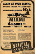 Dc6 Buccaneer Miami Vintage Retro Advert Ads A4 Photo Print