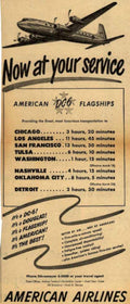 Dc6 Flagships Flight Vintage Retro Advert Ads A4 Photo Print