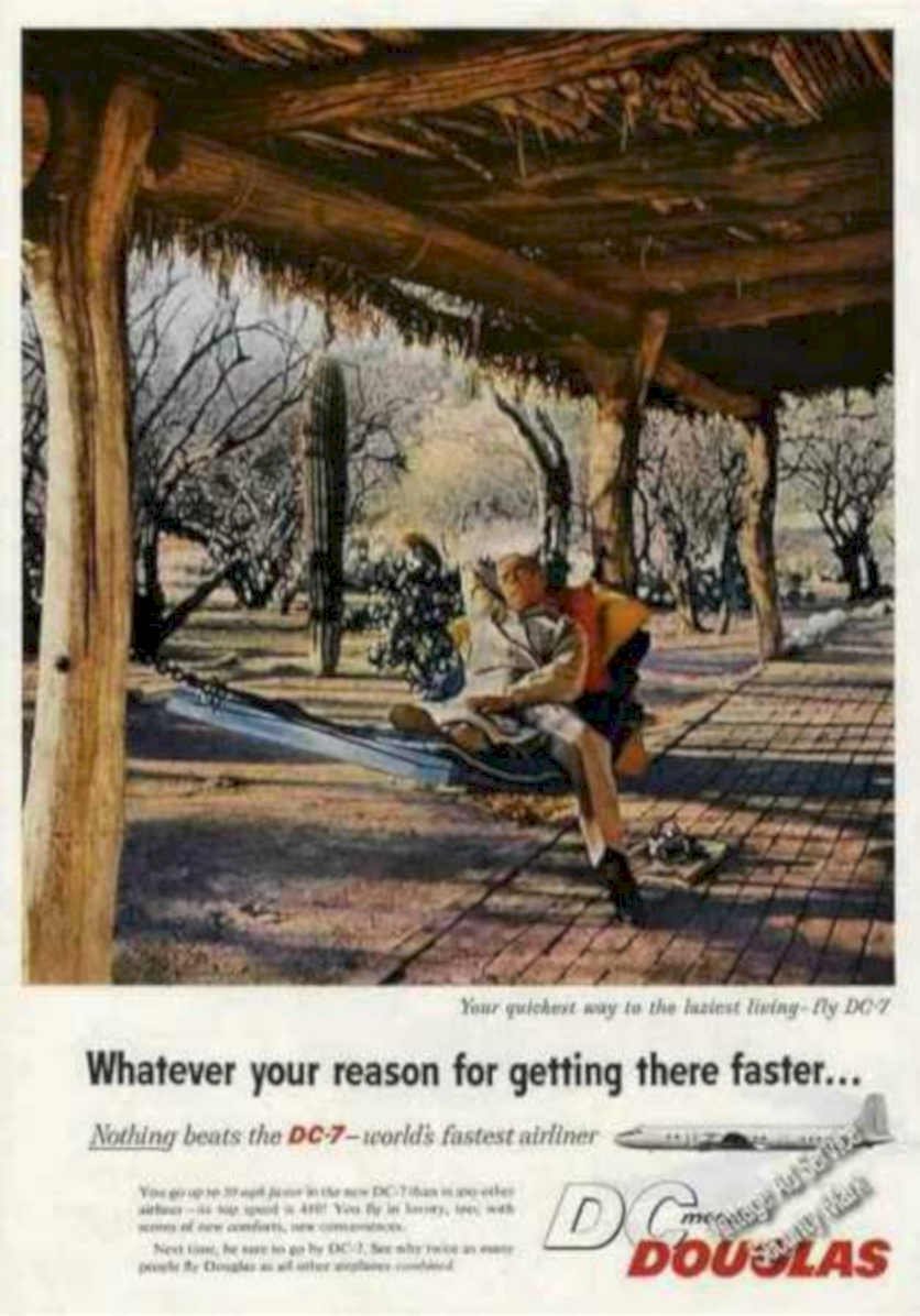 Dc7 Airplane Desert Vintage Retro Advert Ads A4 Photo Print