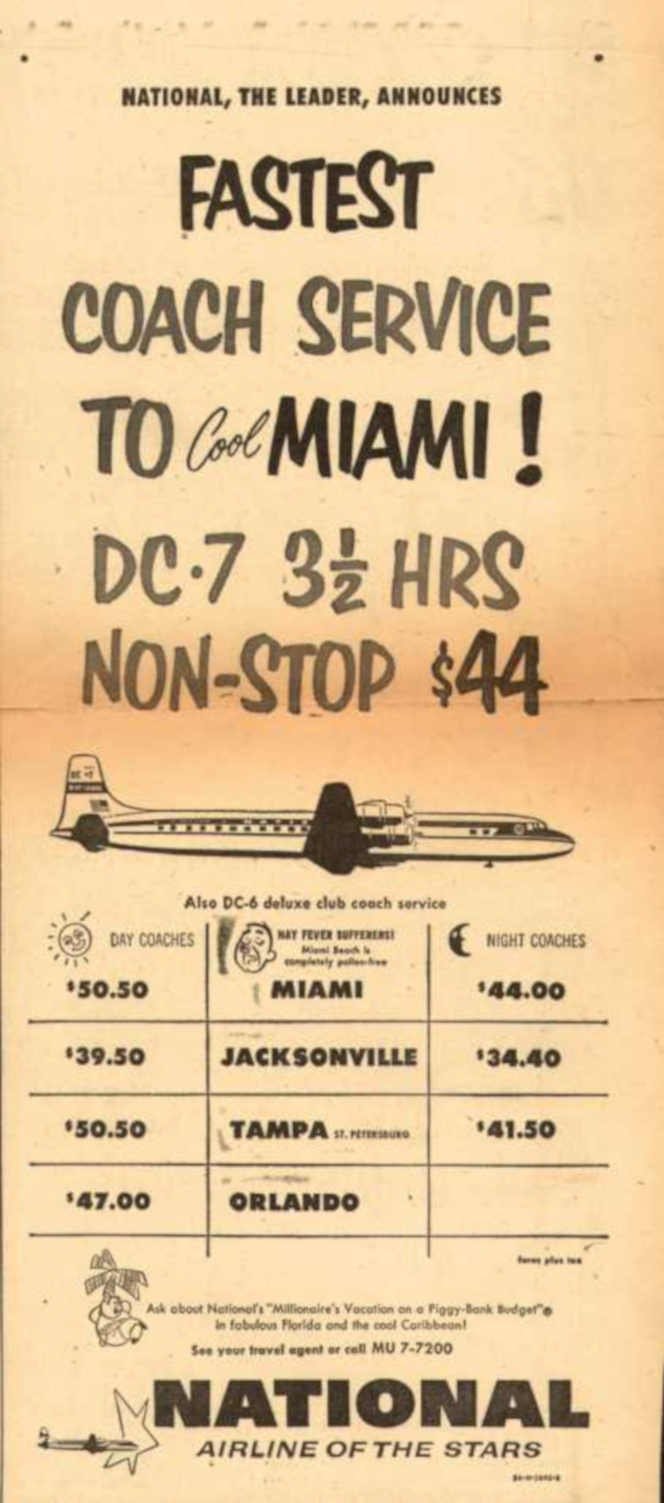 Dc7 Miami Coaches Vintage Retro Advert Ads A4 Photo Print