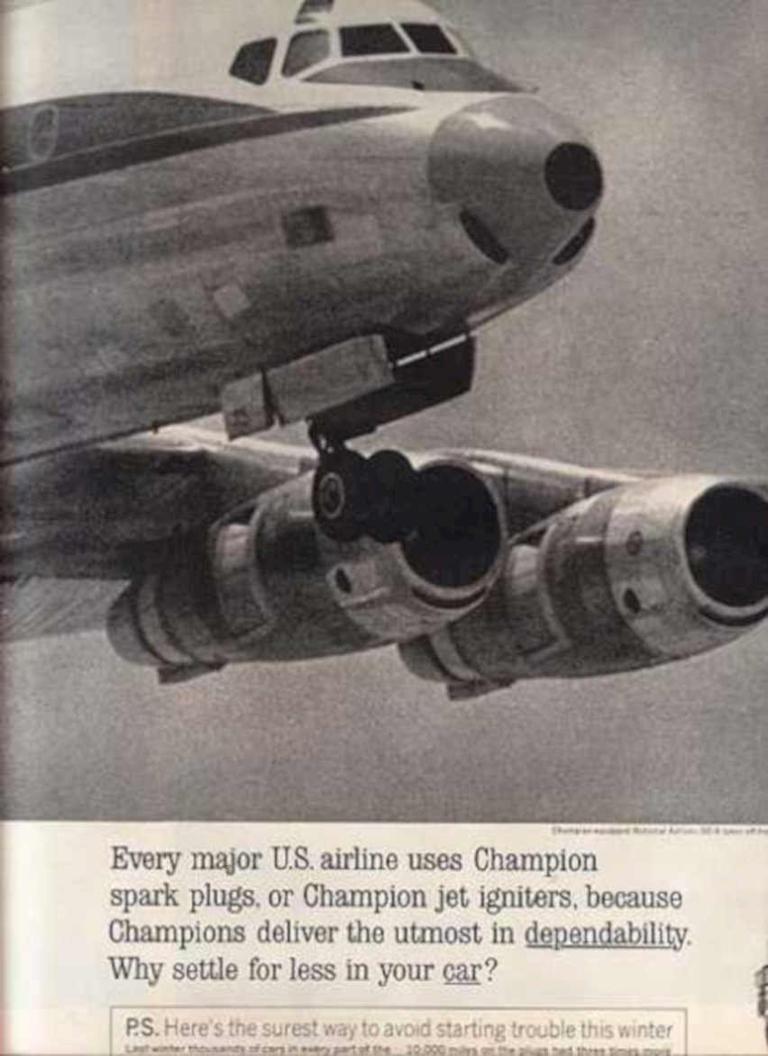 Dc8 Engine Spark Vintage Retro Advert Ads A4 Photo Print