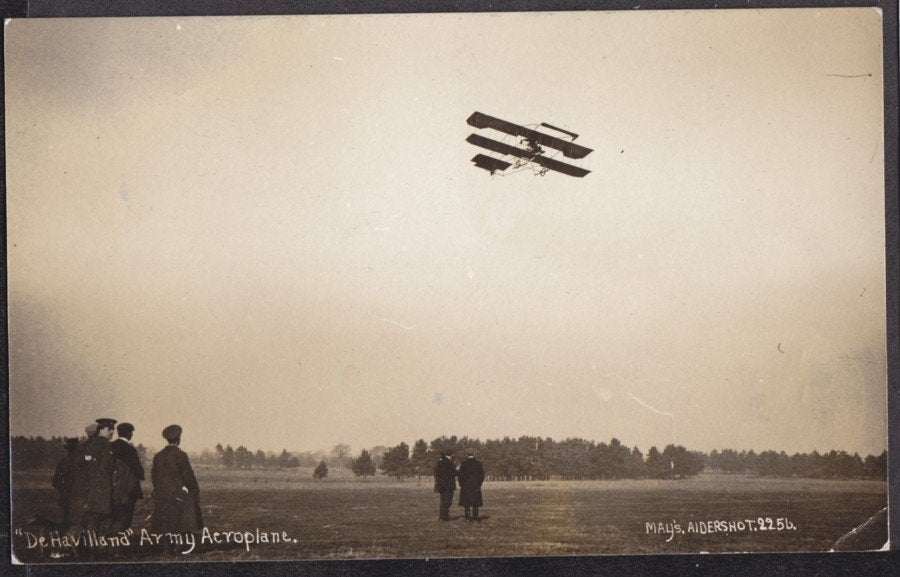De Havilland In Air Men Watch From Ground 1911 Vintage A4 Photo Print